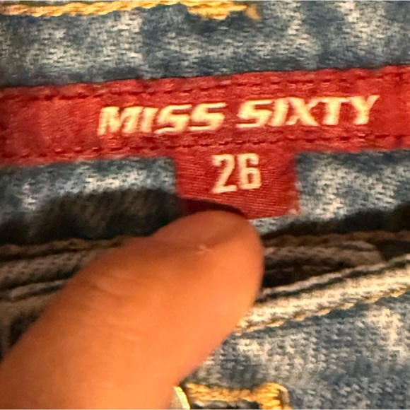 Miss Sixty Vintage Y2K Micro Mini Denim Skirt/Skorts, size 26 / XS - Picture 9 of 13